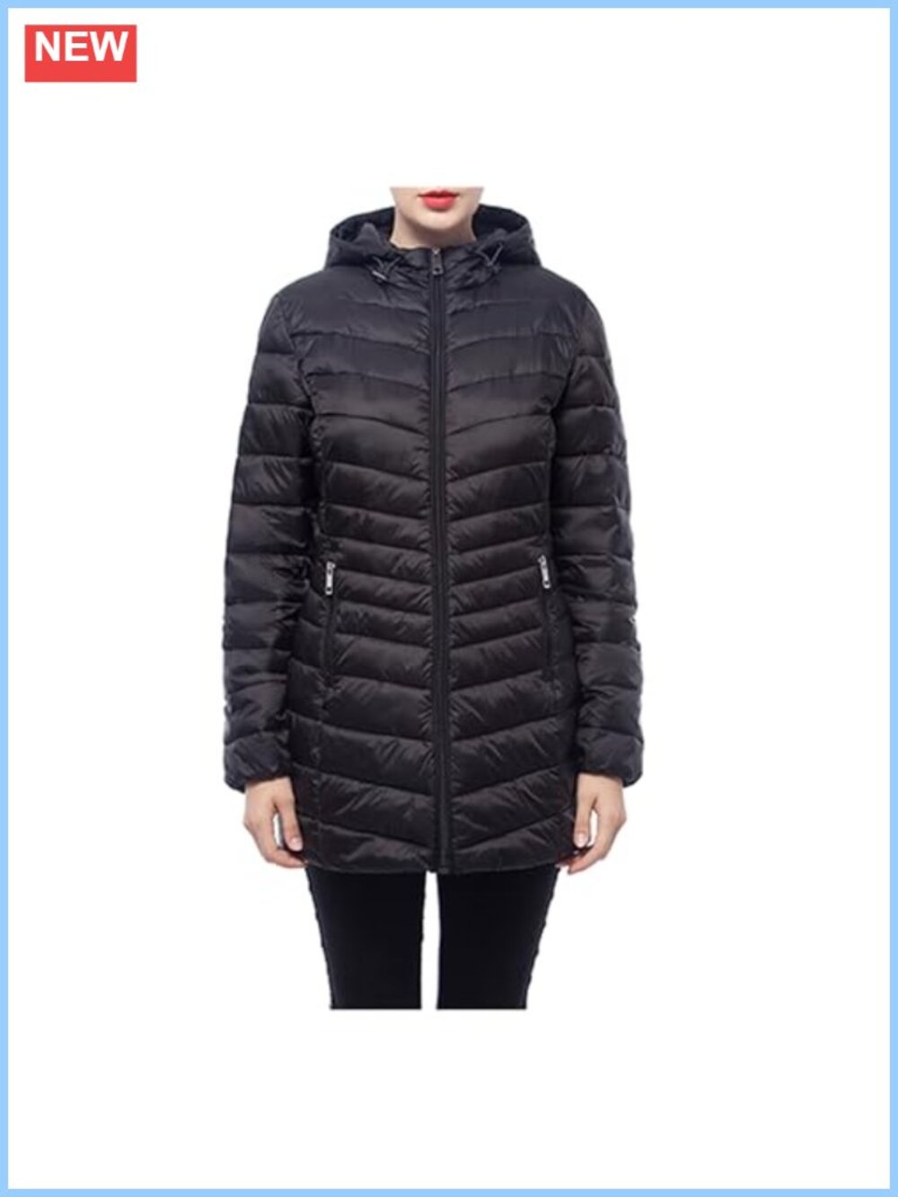 Packable Lightweight Water-Resistant Long Puffer Jacket Hooded Quilted Winter